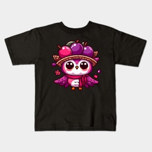 Plum Owl Paradise: Whimsical Nature-Inspired Design Kids T-Shirt